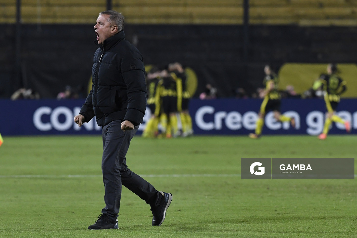Diego Aguirre, director técnico de Peñarol, Copa Conmebol Libertadores. Estadio Campeón del Siglo.