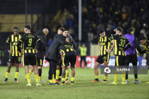 Jugadores de Peñarol. Copa Conmebol Libertadores. Estadio Campeón del Siglo.