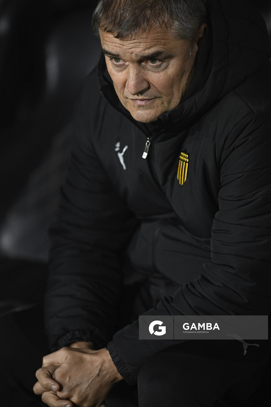 Diego Aguirre, director técnico de Peñarol, Liga AUF Uruguaya. Estadio Campeón del Siglo.
