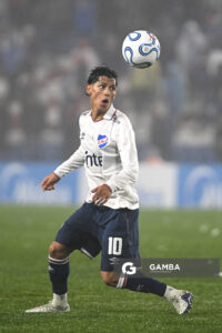 Agustín Dos Santos, de Nacional, Copa Conmebol Sudamericana. Estadio Gran Parque Central.