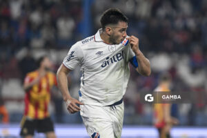 Maximiliano Gómez, de Nacional, Liga AUF Uruguaya. Estadio Gran Parque Central.