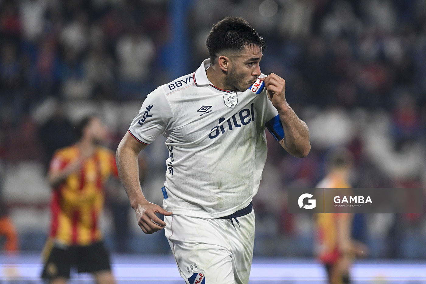 Maximiliano Gómez, de Nacional, Liga AUF Uruguaya. Estadio Gran Parque Central.