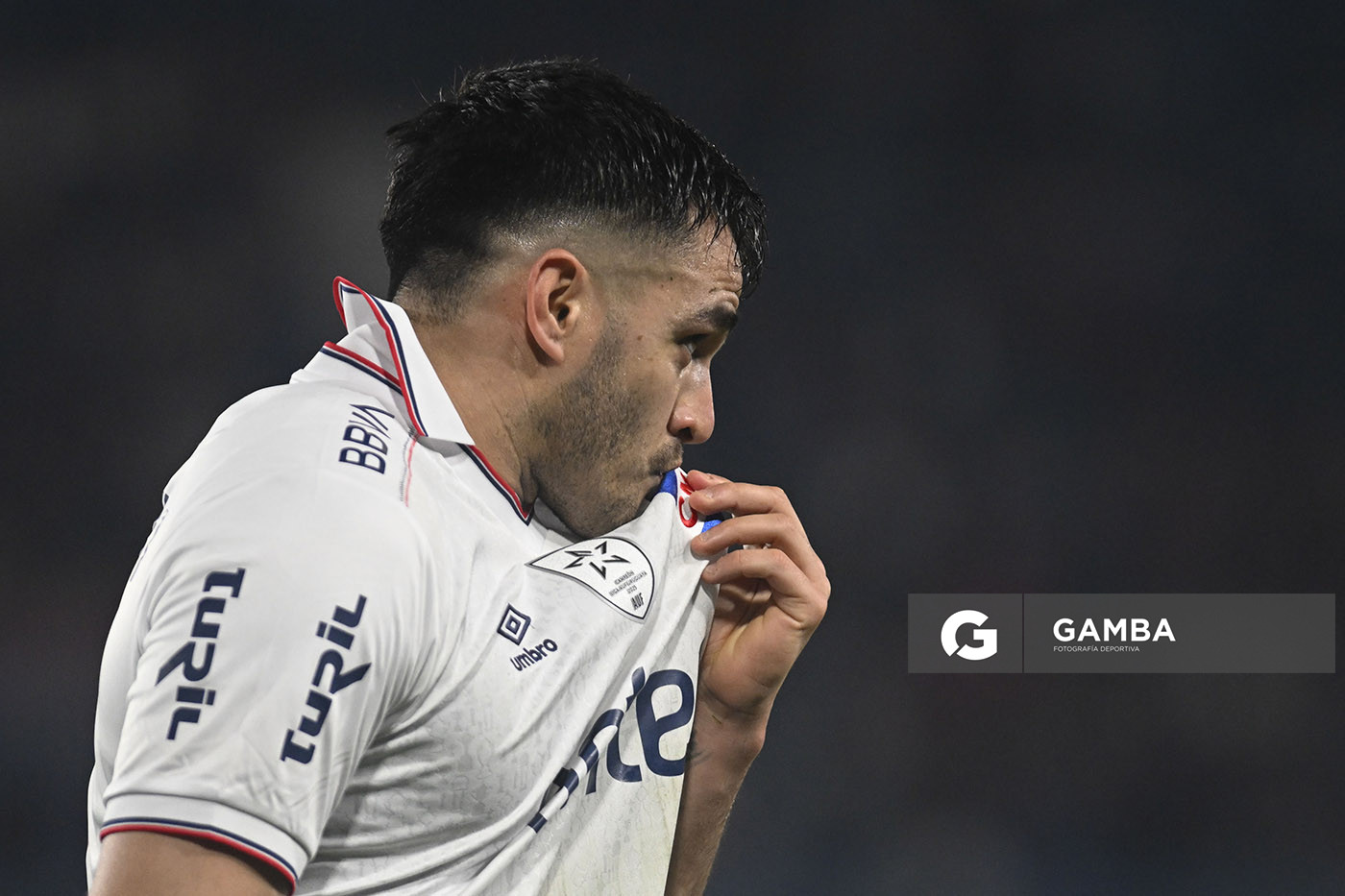 Maximiliano Gómez, de Nacional, Liga AUF Uruguaya. Estadio Gran Parque Central.