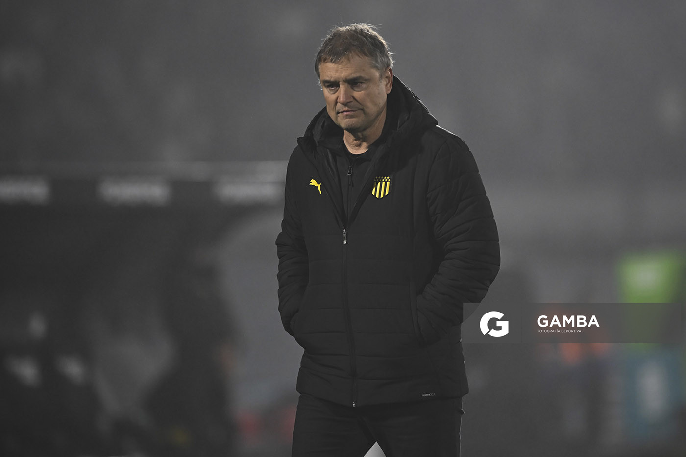 Diego Aguirre, director técnico de Peñarol, Liga AUF Uruguaya. Estadio Centenario.