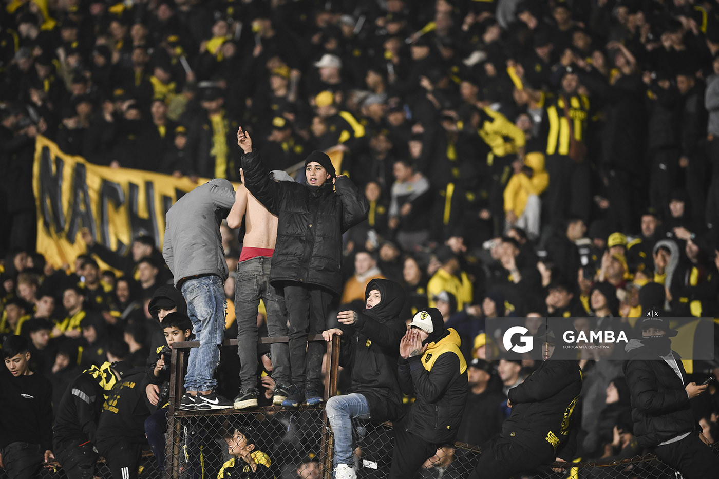 Hinchas de Peñarol. Liga Auf Uruguaya. Estadio Centenario.