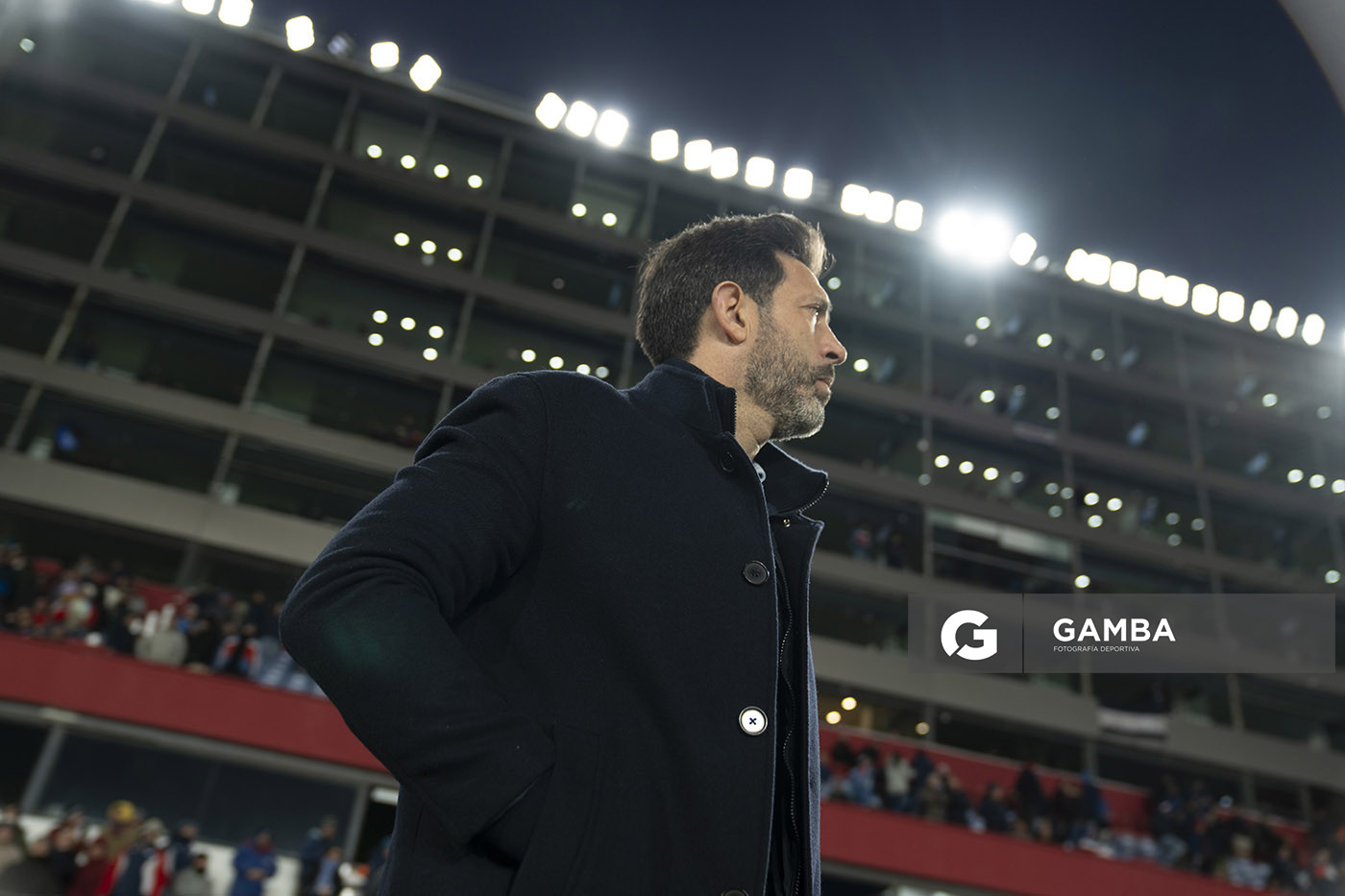 Jorge Bava, director técnico de Nacional, Liga AUF Uruguaya. Estadio Gran Parque Central.