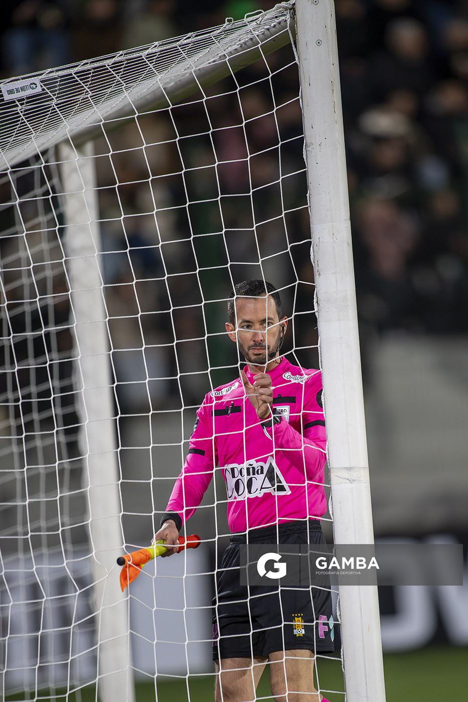 Nicolás Piaggio, segundo árbitro asistente, Liga AUF Uruguaya. Estadio Domingo Burgueño.
