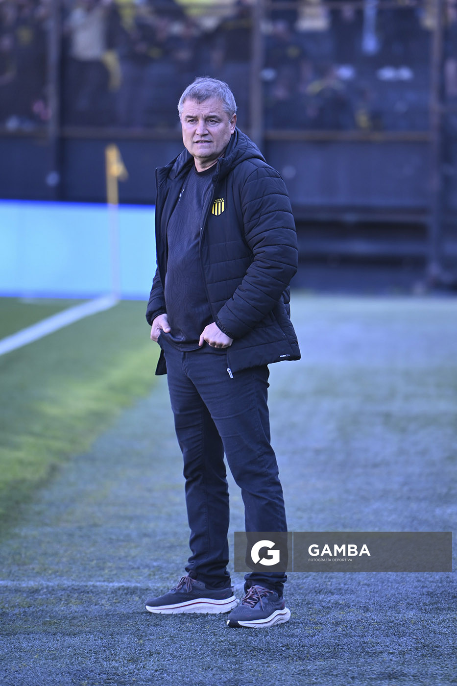 Diego Aguirre, director técnico de Peñarol, Liga AUF Uruguaya. Estadio Campeón del Siglo.