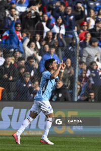 Lucas Rodríguez, de Nacional, Liga AUF Uruguaya. Estadio Gran Parque Central.