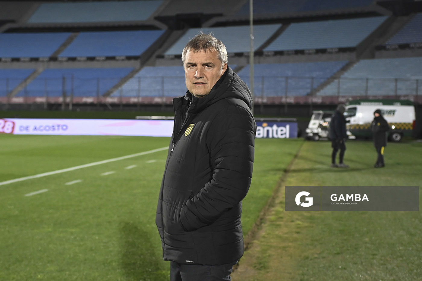 Diego Aguirre, director técnico de Peñarol, Liga AUF Uruguaya. Estadio Centenario.
