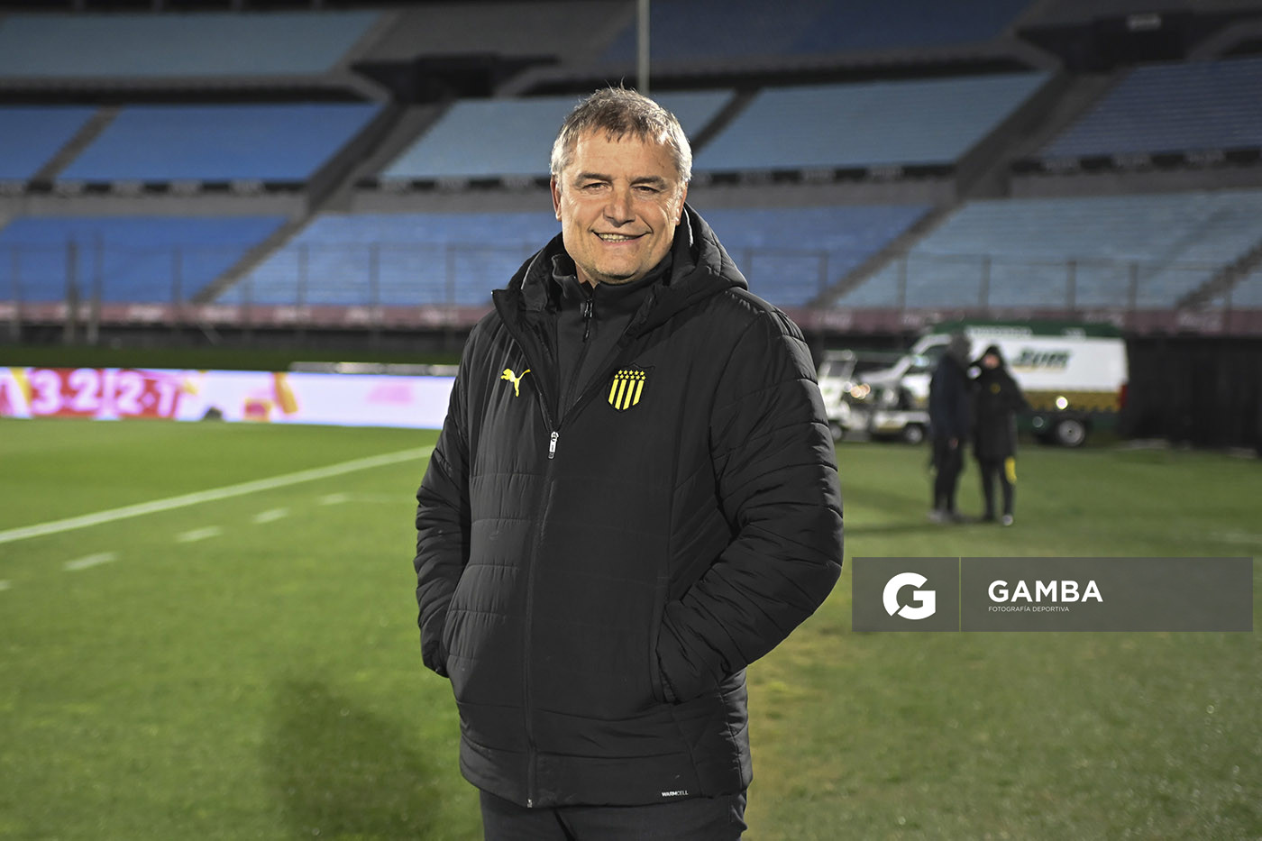 Diego Aguirre, director técnico de Peñarol, Liga AUF Uruguaya. Estadio Centenario.