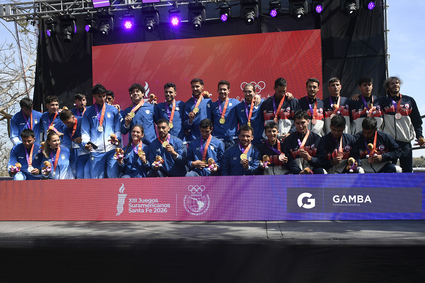 Uruguay medalla de Oro. Ocho remos largos con timonel Masculino. XIII Juegos Suramericanos Santa Fe 2026.