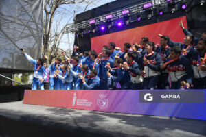 Uruguay medalla de Oro. Ocho remos largos con timonel Masculino. XIII Juegos Suramericanos Santa Fe 2026.
