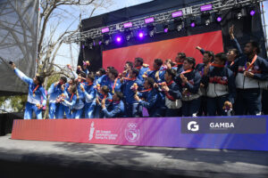 Uruguay medalla de Oro. Ocho remos largos con timonel Masculino. XIII Juegos Suramericanos Santa Fe 2026.