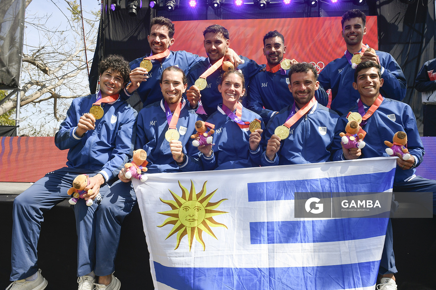 Uruguay medalla de Oro. Ocho remos largos con timonel Masculino. XIII Juegos Suramericanos Santa Fe 2026.