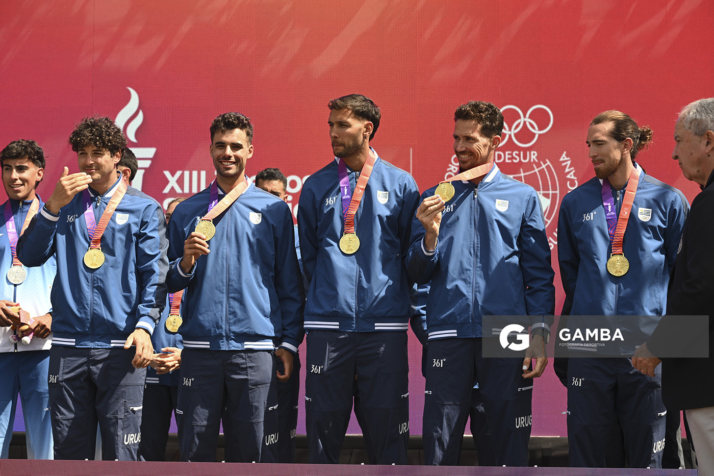 Uruguay medalla de Oro. Ocho remos largos con timonel Masculino. XIII Juegos Suramericanos Santa Fe 2026.