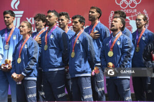 Uruguay medalla de Oro. Ocho remos largos con timonel Masculino. XIII Juegos Suramericanos Santa Fe 2026.