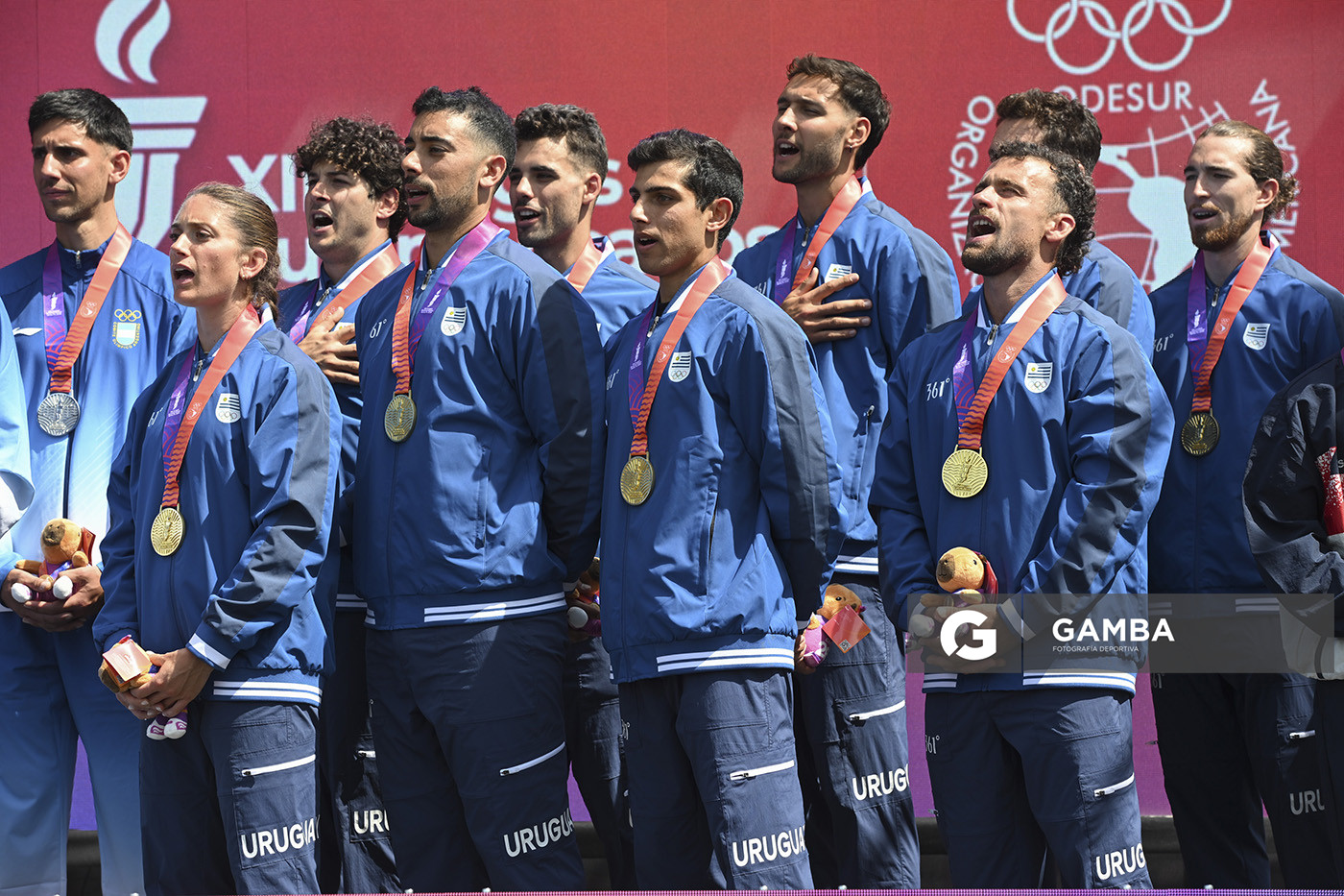 Uruguay medalla de Oro. Ocho remos largos con timonel Masculino. XIII Juegos Suramericanos Santa Fe 2026.
