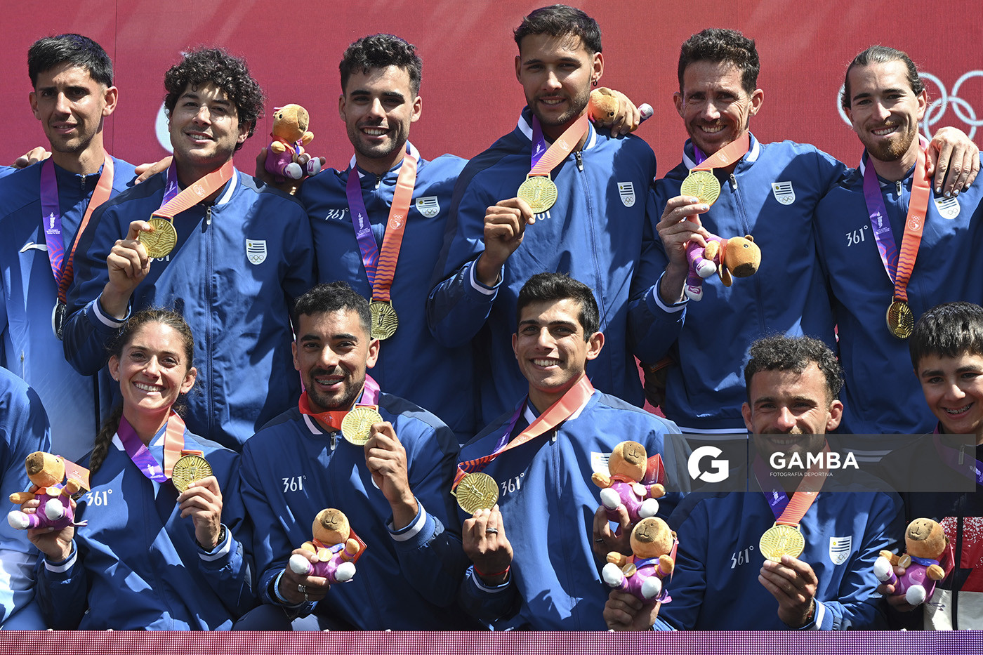 Uruguay medalla de Oro. Ocho remos largos con timonel Masculino. XIII Juegos Suramericanos Santa Fe 2026.