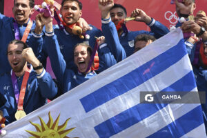 Uruguay medalla de Oro. Ocho remos largos con timonel Masculino. XIII Juegos Suramericanos Santa Fe 2026.