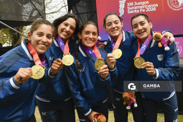 Ynela Aires, Zoe Acosta, Romina Cetraro, Lucía Arrieta y Tatiana Seijas. XIII Juegos Suramericanos Santa Fe 2026.