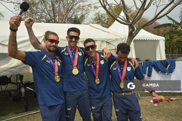 Martín González, Leandro Salvagno, Felipe Klüver y Bruno Cetraro. XIII Juegos Suramericanos Santa Fe 2026.