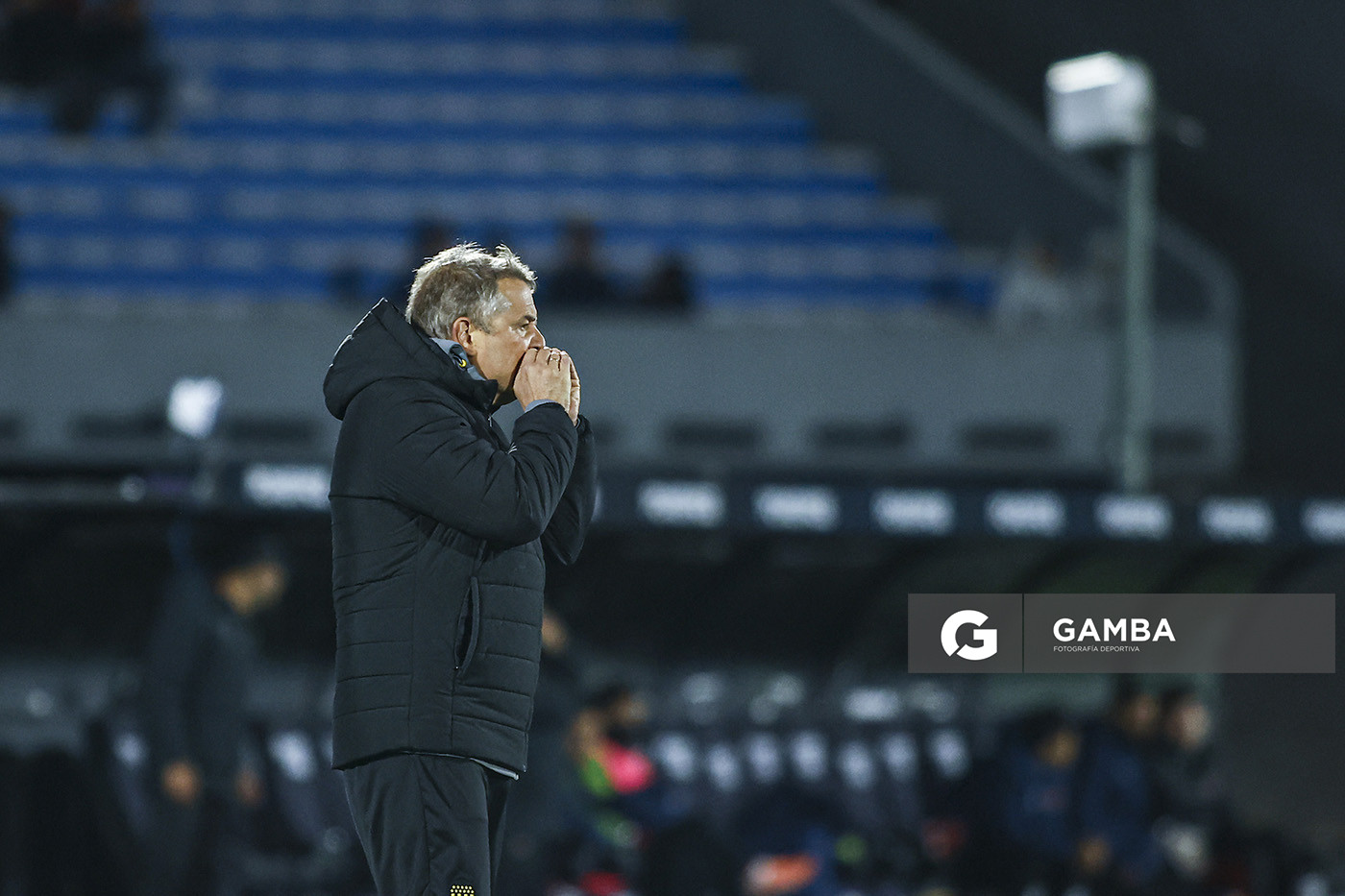 Diego Aguirre, director técnico de Peñarol, Liga AUF Uruguaya. Estadio Centenario.