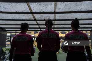 Terna arbitral. Campeonato Uruguayo Femenino. Estadio Campeón del Siglo.