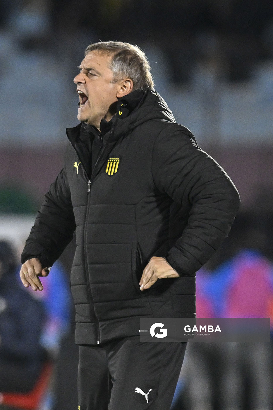 Diego Aguirre, director técnico de Peñarol, Liga AUF Uruguaya. Estadio Centenario.