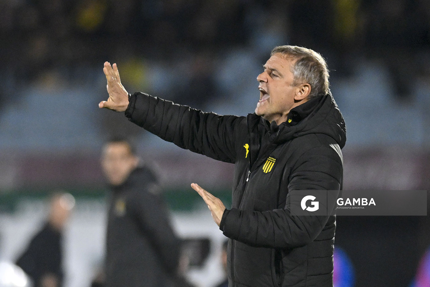 Diego Aguirre, director técnico de Peñarol, Liga AUF Uruguaya. Estadio Centenario.