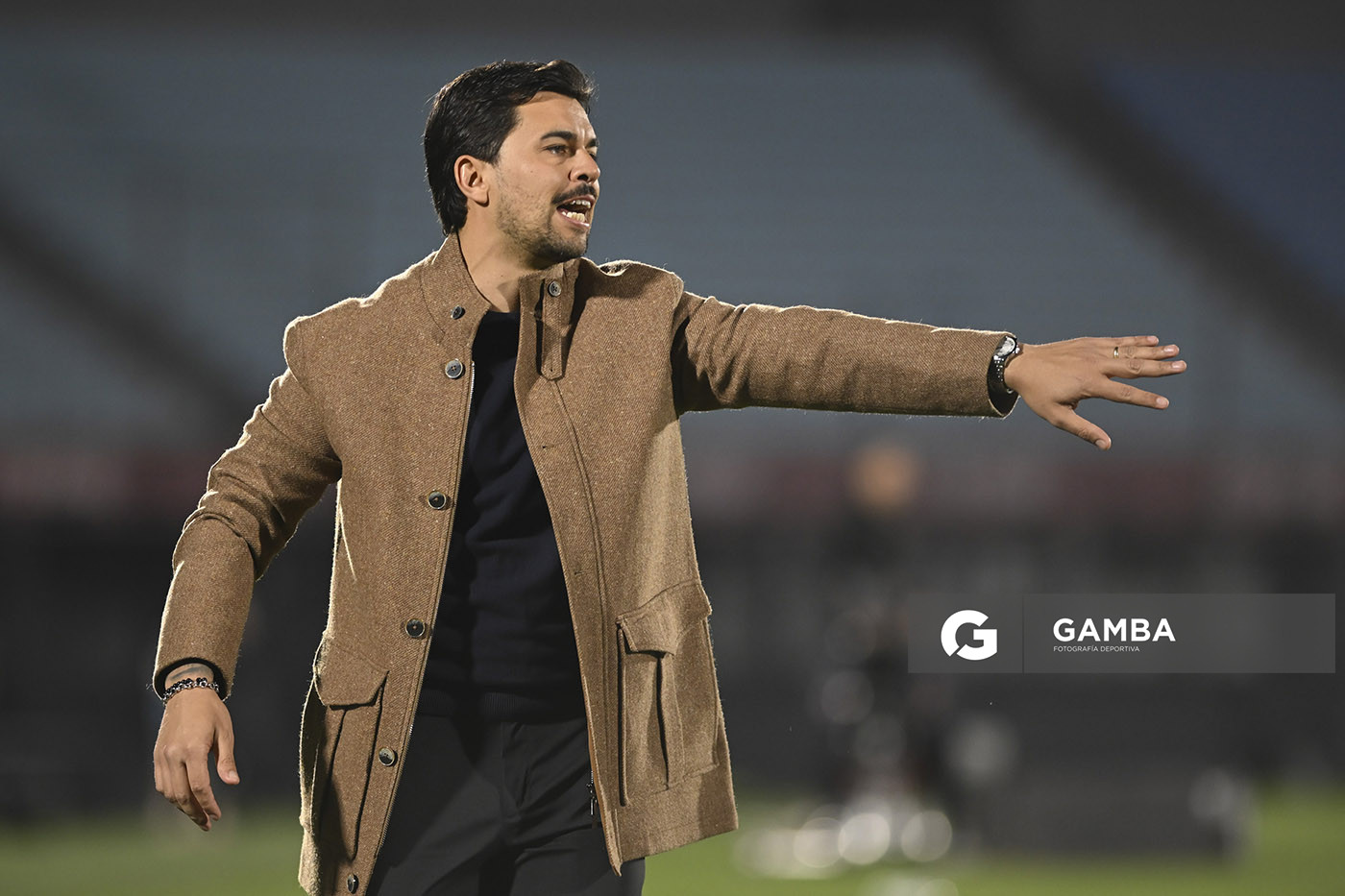 Cristian Chambian, director técnico de Racing, Liga AUF Uruguaya. Estadio Centenario.