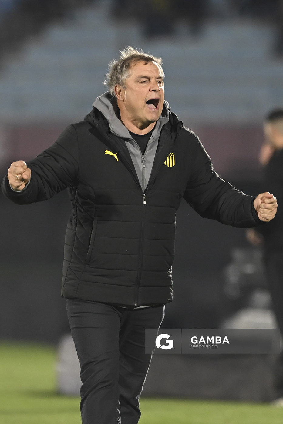 Diego Aguirre, director técnico de Peñarol, Liga AUF Uruguaya. Estadio Centenario.