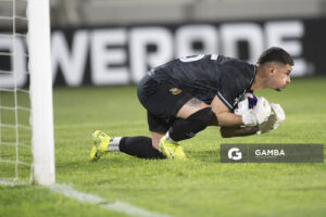 Diego Segovia, golero de Deportivo Maldonado, Liga AUF Uruguaya. Estadio Domingo Burgueño.