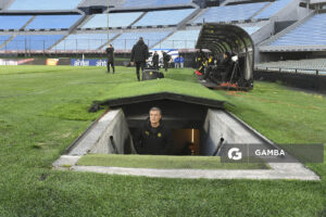 Diego Aguirre, director técnico de Peñarol, Liga AUF Uruguaya. Estadio Centenario.