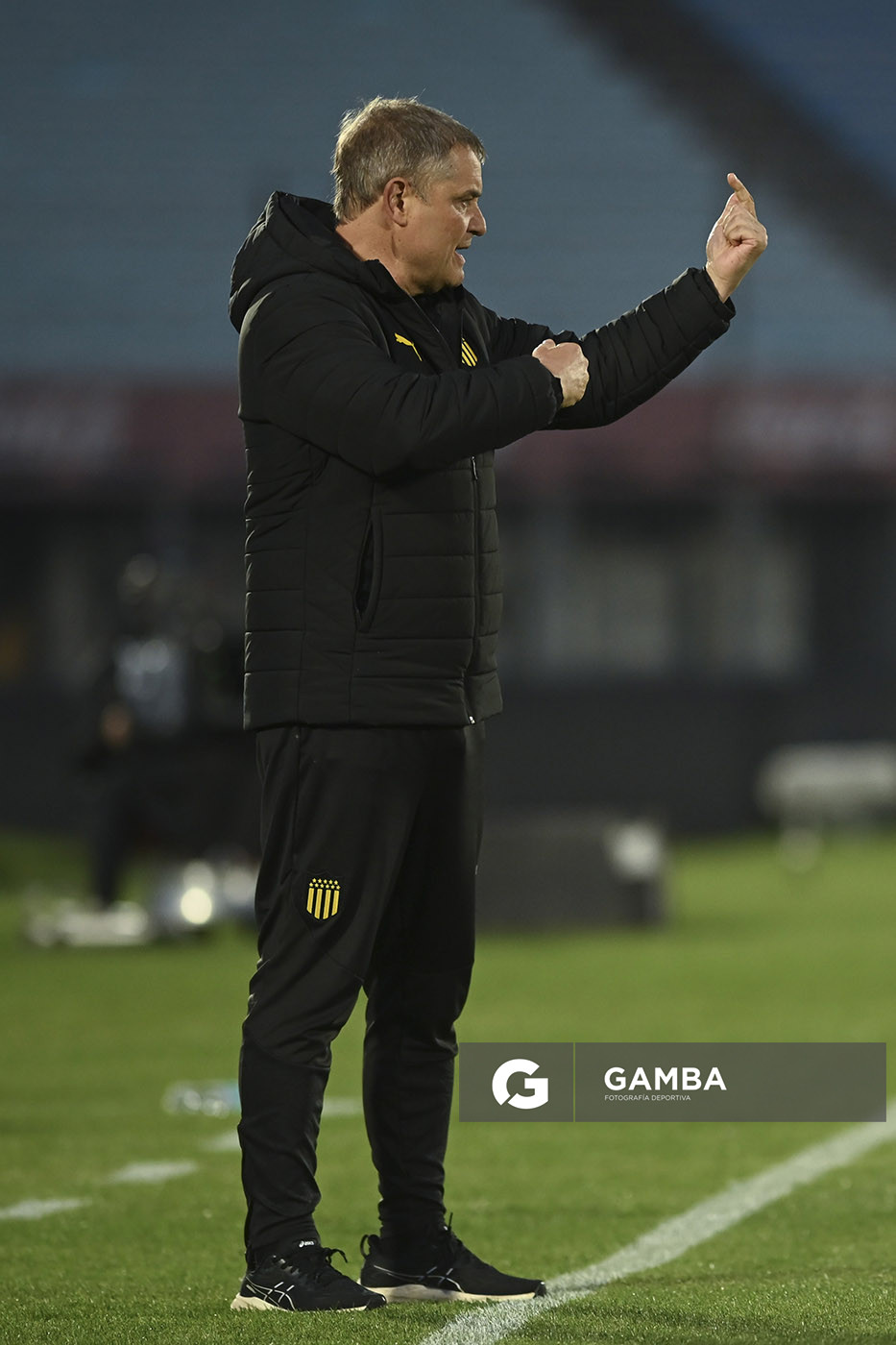 Diego Aguirre, director técnico de Peñarol, Liga AUF Uruguaya. Estadio Centenario.