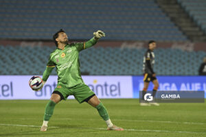 Renzo Bacchia, golero de Progreso, Liga AUF Uruguaya. Estadio Centenario.