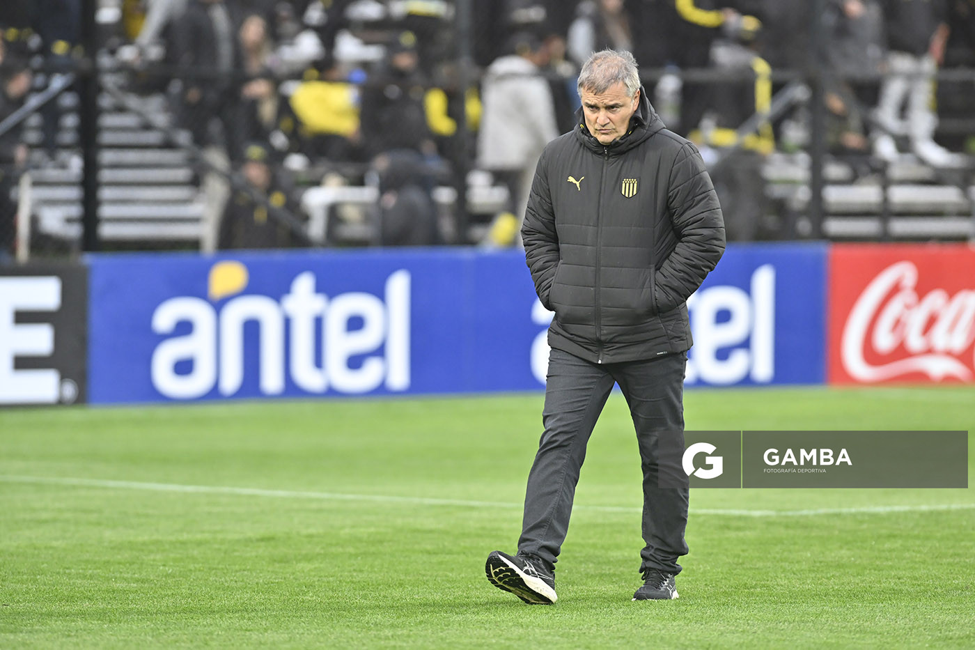 Diego Aguirre, director técnico de Peñarol, Liga AUF Uruguaya. Estadio Parque Alfredo V. Viera.