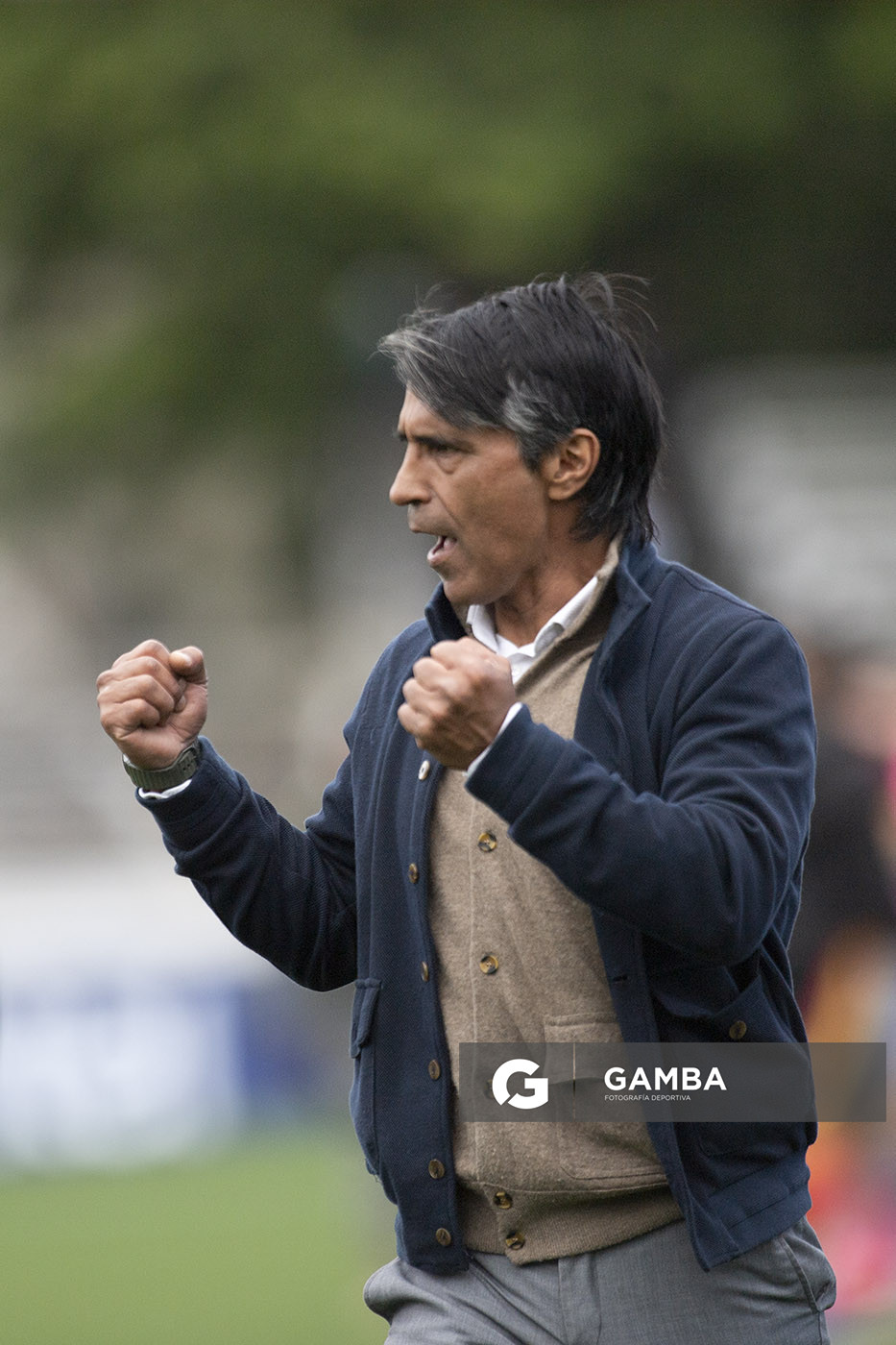 Tabaré Silva, director técnico de Progreso, Liga AUF Uruguaya. Estadio Parque Alfredo V. Viera.