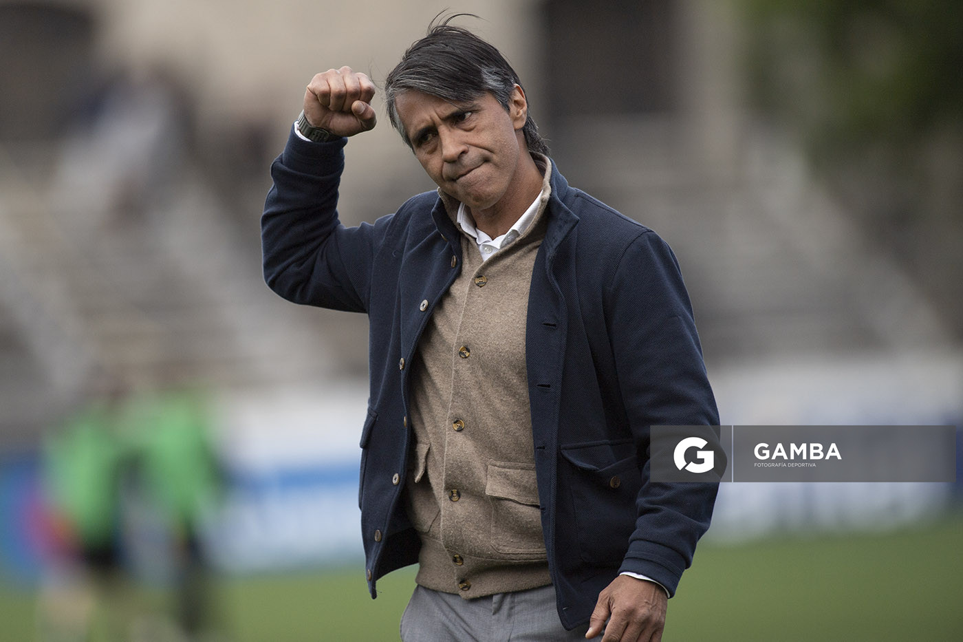 Tabaré Silva, director técnico de Progreso, Liga AUF Uruguaya. Estadio Parque Alfredo V. Viera.