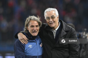 Daniel Carreño y Jorge Fossati. Liga AUF Uruguaya. Estadio Gran Parque Central.