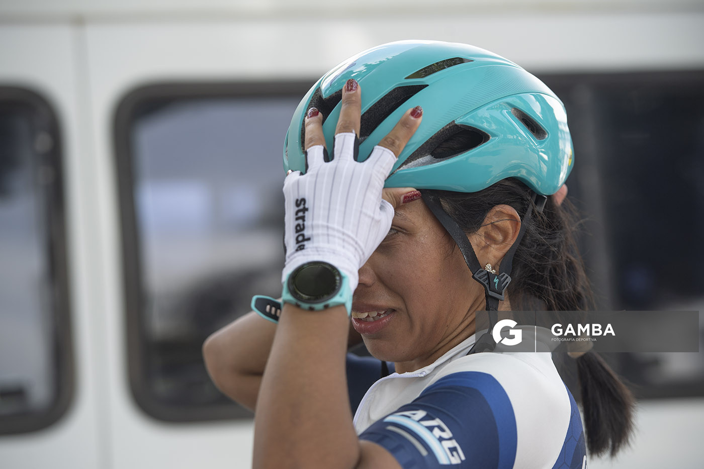 Maribel Aguirre, del Team Raleigh(ARG), 1ª Vuelta Ciclista del Uruguay Femenina.